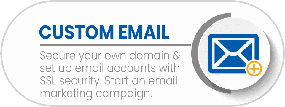 Secure your own domain & set up email accounts with SSL security.